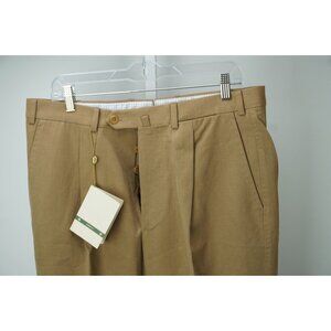 Luigi Borrelli Khaki Brown 100% Cotton Casual Pants Sz 52 NEW